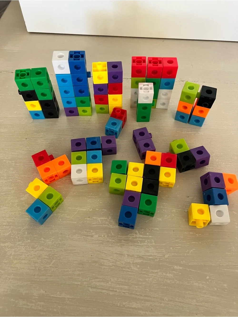 Linking Building Blocks Multicolor Snap Cubes STEM Educational Toy Fine Motor